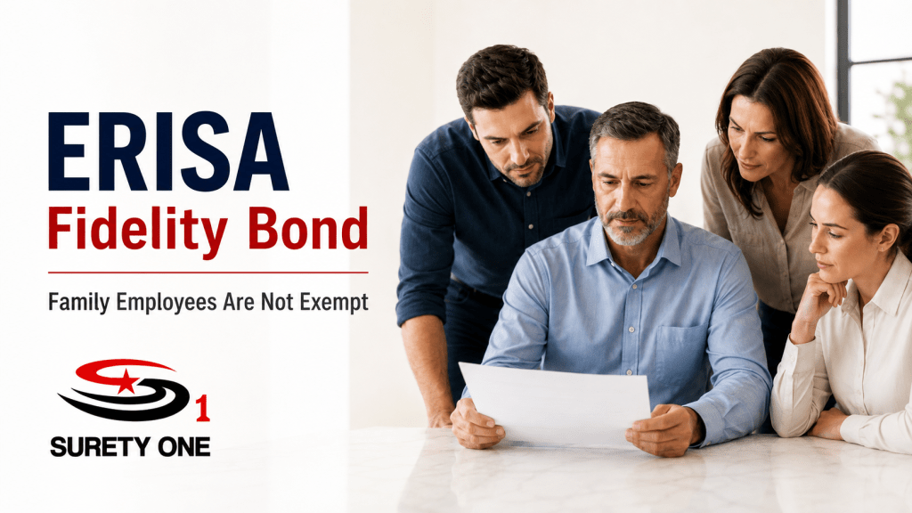 ERISA fidelity bond requirement for family employees in a small business retirement plan