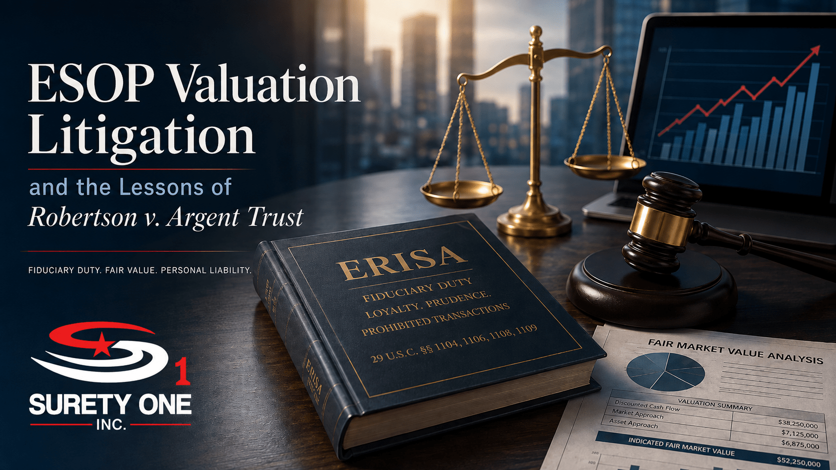 ESOP valuation litigation, Robertson v. Argent Trust, ERISA fiduciary liability, ESOP trustee liability, prohibited transactions, ERISA Section 409, adequate consideration, selling shareholder liability, Walsh v. Vinoskey, Cunningham v. Cornell, ESOP arbitration, fiduciary liability insurance, Department of Labor enforcement, employee stock ownership plan, ERISA litigation, C. Constantin Poindexter, Surety One